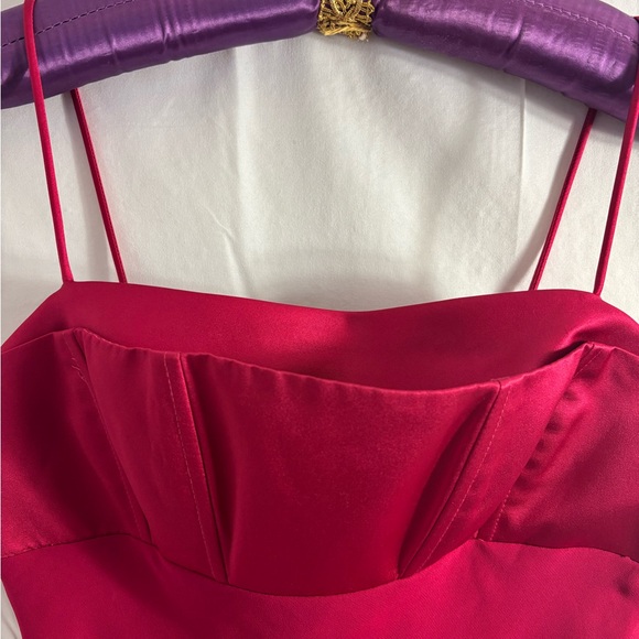 VTG Michaelangelo Fuchsia Satin Mini Gown Size 6 - Picture 14 of 14